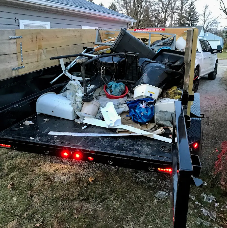 Roll-off dumpster delivered to a residential driveway in Johnson Creek
